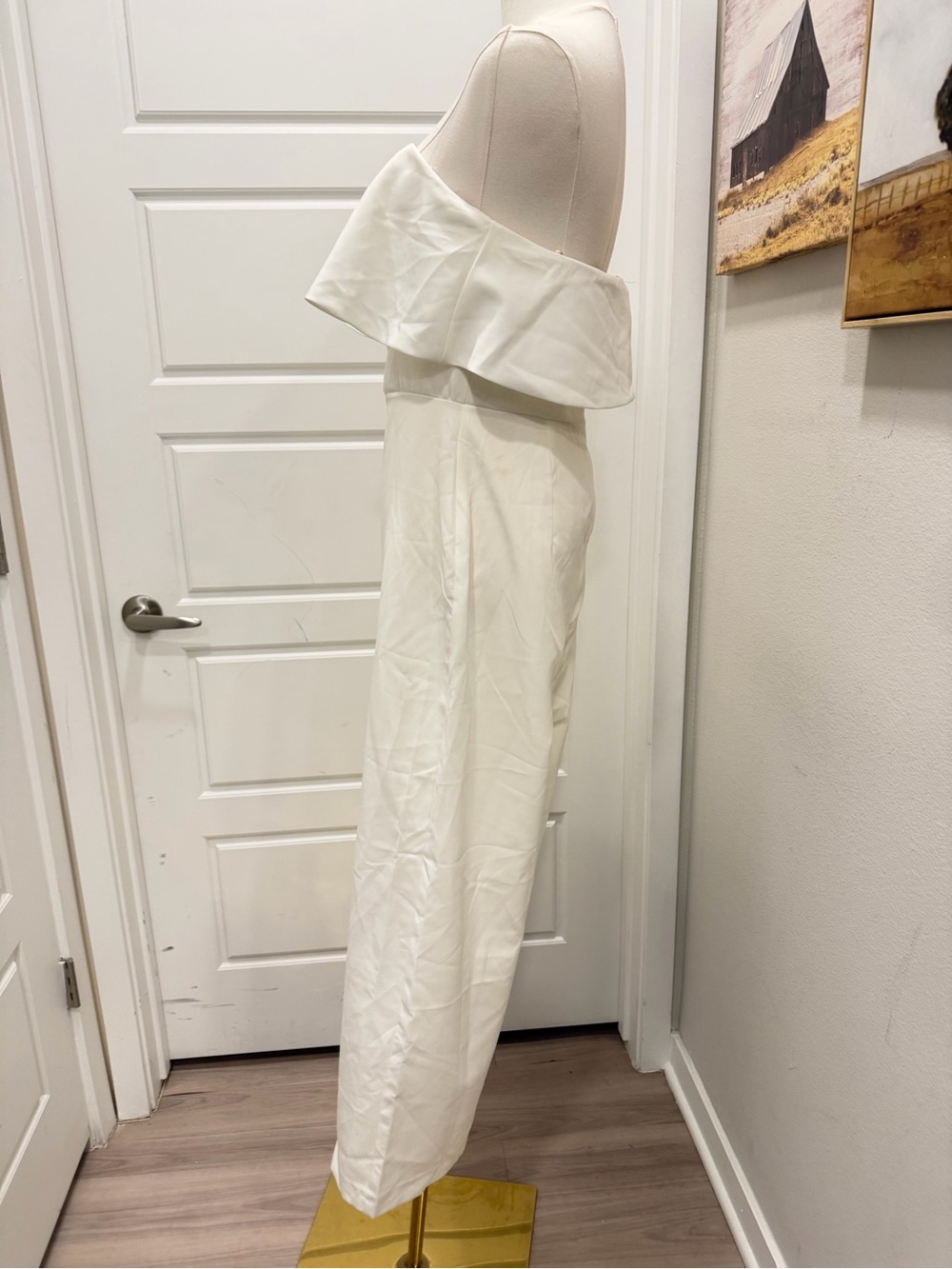 Zara Strapless Wide-Leg Jumpsuit in Off White - Picture 6 of 8